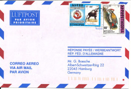 Ethiopia Air Mail Cover Sent To Germany BIRD Stamps - Ethiopia