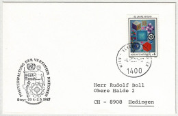 UNO Wien 1987, Brief Steyr - Hedingen, Arbeit, Mensch, Maschine - Fabriken Und Industrien