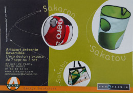 Carte Postale Cart'Com (2006) Artazart Présente Reversible (Sakatou) L'éco Design S'expose - Oggetti D'arte