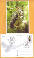 2016  Moldova FDC Fauna, Birds Of Prey, Owls, - Eulenvögel