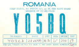 QSL Card ROMANIA Radio Amateur Station YO5BQ 1989 - Radio Amateur