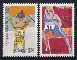 MiNr. 1206 - 1207 Norwegen 1996, 18. April. 100 Jahre Olympische Spiele Der Neuzeit: Kinderzeichnung - Postfrisch/**/MNH - Neufs