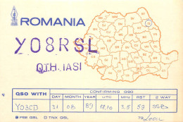 QSL Card ROMANIA Radio Amateur Station YO8RSL 1989 Leon - Radio Amateur