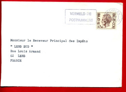 1973 - Belgique - Lettre De Mechelen Pour La France - Oblitération "VERMELD DE POSTNUMMERS" - Flammes