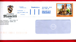 2019 - Italie - Lettre Pour La France - Tp ALBENGA + Vignette Complément D'affranchissement - 2011-20: Marcophilie