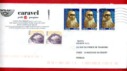 2013 - Italie - Lettre Pour La France - 3 Timbres Padre ACERNESE + Femme Dans L'art - 2011-20: Marcophilie