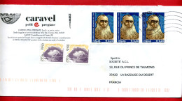 2013 - Italie - Lettre Pour La France - 3 Timbres Padre ACERNESE + Femme Dans L'art - 2011-20: Poststempel