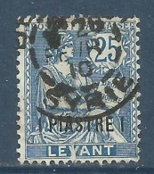 LEVANT , Bureaux Française  . 1 Piastre Sur 25 Cts , 1902-1920 , N° YT 17 , Voir Scans , µ - Usados