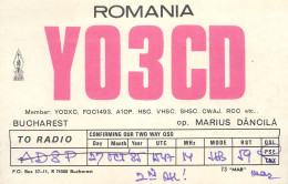 QSL Card ROMANIA Radio Amateur Station YO3CD 1986 Mar - Radio Amateur