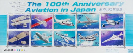 Japan 2010, 100 Years Aviation In Japan, MNH Sheetlet - Ongebruikt