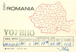 QSL Card ROMANIA Radio Amateur Station YO7BHO 1985 Ilie - Radio Amateur