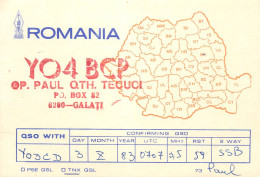 QSL Card ROMANIA Radio Amateur Station YO4BCP 1983 Paul - Radio Amatoriale