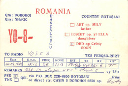 QSL Card ROMANIA Radio Amateur Station YO8DHD 1986 Cristy - Radio Amateur