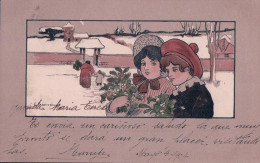 Parkinson Ethel Illustrateur, Enfants Et Paysage D'hiver, Litho Couleurs (MMV 165) - Parkinson, Ethel