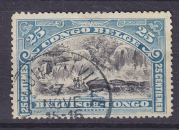 Belgian Congo 1910 Mi. 18, 25c. Inkissifälle Waterfall Wasserfälle COQUILHATVILLE (Mbandaka) Cancel - Usati