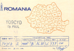 QSL Card ROMANIA Radio Amateur Station YO9CYD 1985 - Radio Amatoriale