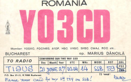 QSL Card ROMANIA Radio Amateur Station YO3CD Marius Dancila - Radio Amateur