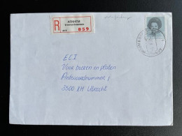 NETHERLANDS 1986 REGISTERED LETTER ARNHEM VROOM EN DREESMANN TO UTRECHT 05-10-1986 NEDERLAND AANGETEKEND - Storia Postale