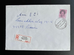 NETHERLANDS 1985 REGISTERED LETTER ARNHEM JOHAN DE WITTLAAN GEBOUW E.K.P. TO VIANEN 16-10-1985 NEDERLAND AANGETEKEND - Covers & Documents