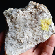 #F58 Schöne COELESTIN Mit SCHWEFEL XX (Agrigento, Sizilien, Italien) - Minerals