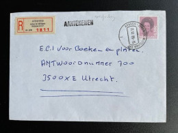 NETHERLANDS 1985 REGISTERED LETTER ARNHEM JOHAN DE WITTLAAN GEBOUW E.K.P. TO UTRECHT 11-06-1985 NEDERLAND AANGETEKEND - Lettres & Documents