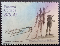 Panama 2007, 100 Years Don Quijote Novel, MNH Single Stamp - Panamá