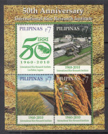 2010 Philippines IRRI Rice Institute Agriculture Souvenir Sheet  MNH - Philippines
