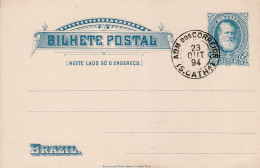 BRAZIL 1889 POSTCARD STAMPED - Postal Stationery