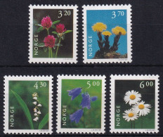 MiNr. 1230 - 1234 Norwegen       1997, 2. Jan. Freimarken: Einheimische Pflanzen - Postfrisch/**/MNH - Ongebruikt