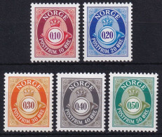 MiNr. 1237 - 1241 Norwegen       1997, 2. Jan./2001, 20. April. Freimarken: Posthorn - Postfrisch/**/MNH - Unused Stamps