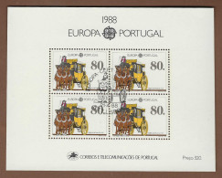 Portugal  1988  Mi.Nr. Block 57 (1754) , EUROPA CEPT - Transport- Und Kommunikation - Gestempelt / Fine Used / (o - 1988