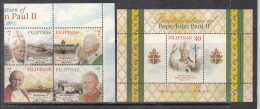 2011 Philippines Pope John Paul II Complete Block Of 4 + Souvenir SheetMNH - Filippine