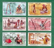 INDIA 2020 Inde Indien - MUSICAL INSTRUMENTS OF WANDERING MINSTRELS 12v Se-Tenant 6 Pair MNH ** - Music Culture Costumes - Ungebraucht