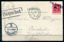 SCHWEDEN - Schiffspost "Fra Sverige M." Auf AK Malmö, Hotel Horn, Paquebot, Navire, SHip Letter - SWEDEN / SUÈDE - Briefe U. Dokumente