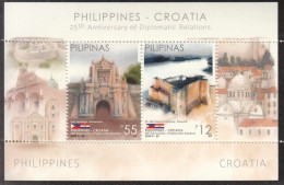 2018 Philippines Forts Diplomatic Relations With Croatia JOINT ISSUE Souvenir Sheet MNH - Filippine