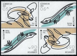 SALE!!! AZERBAYAN AZERBAIJAN AZERBAÏDJAN ASERBAIDSCHAN 2021 EUROPA CEPT Endangered National Wildlife Set Of 2 Stamps ** - 2021