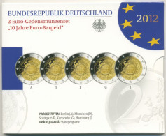 Deutschland 2 Euro 2012 Euro-Bargeld Originalsatz Polierte Platte PP (m1723) - Germany