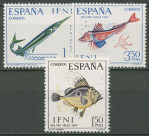 Marokko Ifni 1967 Tag Der Briefmarke Fische 259/61 Postfrisch - Ifni