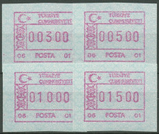 Türkei ATM 1992 Ornamente Automat 06 01, Satz 4 Werte ATM 2.2 S1 Postfrisch - Automatenmarken