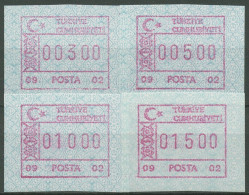 Türkei ATM 1992 Ornamente Automat 09 02, Satz 4 Werte ATM 2.6 S1 Postfrisch - Distributori