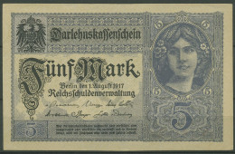 Dt. Reich 5 Mark 1917, DEU-61b Serie Y, Fast Kassenfrisch (K1470) - 5 Mark