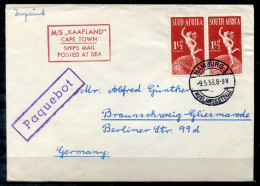 SÜDAFRIKA M/S KAAPLAND, Schiffspost, Paquebot, Navire, Ship Letter, HAMBURG 1 AUSLANDSSTELLE - SOUTH AFRICA - Storia Postale