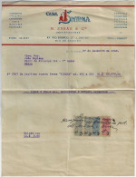 Brazil 1948 Casa Smyrna Invoice By M. Sabah & Cia Issued In Rio De Janeiro 4 National Treasury Tax Stamp - Lettres & Documents