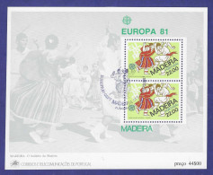 Portugal / Madeira 1981  Mi.Nr. Block 2 (70) , EUROPA CEPT / Folklore - Gestempelt / Fine Used / (o) - 1981