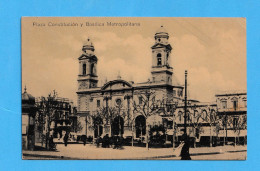 419  URUGUAY MONTEVIDEO PLAZA CONSTITUCION BASILICA METROPOLITANA  POSTAL   POSTCARD - Uruguay