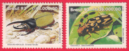 BRAZIL STAMPS 1993, SET OF 2, BEETLES, FAUNA, MNH - Neufs