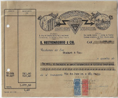 Brazil 1945 A. Nastromagario & Co Receipt Road Transport Issued In Rio De Janeiro 2 National Treasury Tax Stamp - Lettres & Documents