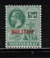 MONTSERRAT Scott # MR1 MH - KGV Overprinted - Montserrat