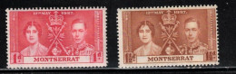 MONTSERRAT Scott # 89-90 MH - KGVI Coronation Short Set - Montserrat