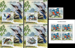 Guinea Bissau 2021, Animals, Kingfisher I, 1val +4val In BF+4BF - Marine Web-footed Birds